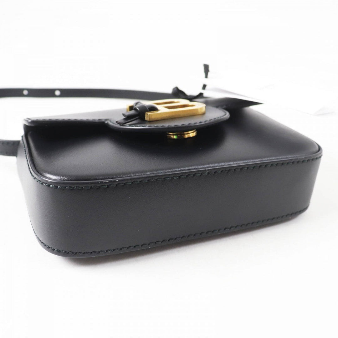 BALMAIN Shoulder Bag DN1DG811 Leather black Bbuzz mini bag Women Used Authentic