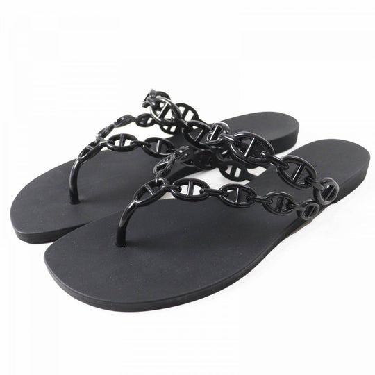 HERMES Sandals rubber black island 38