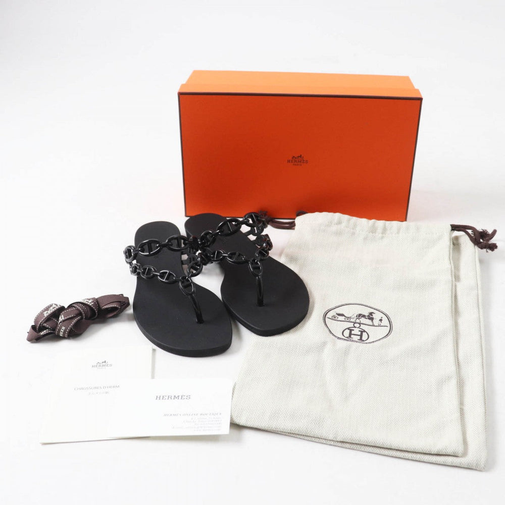HERMES Sandals rubber black island 38