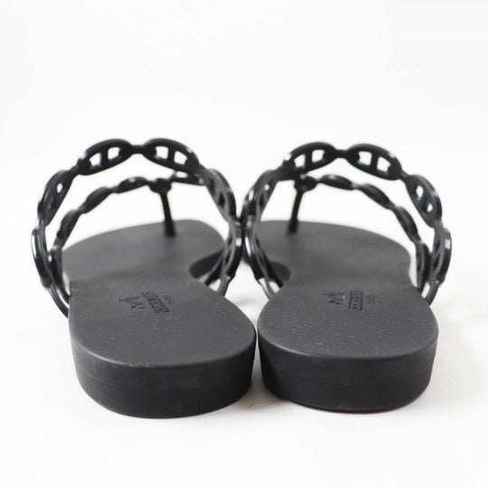 HERMES Sandals rubber black island 38