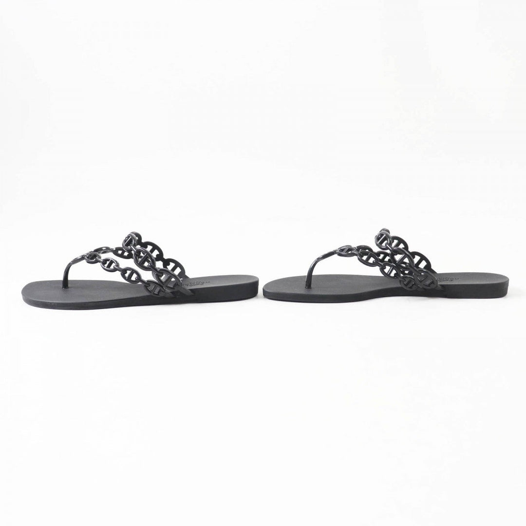 HERMES Sandals rubber black island 38