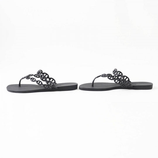 HERMES Sandals rubber black island 38