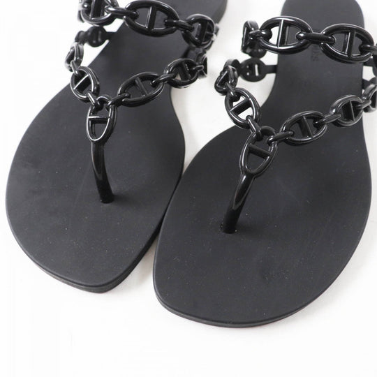 HERMES Sandals rubber black island 38