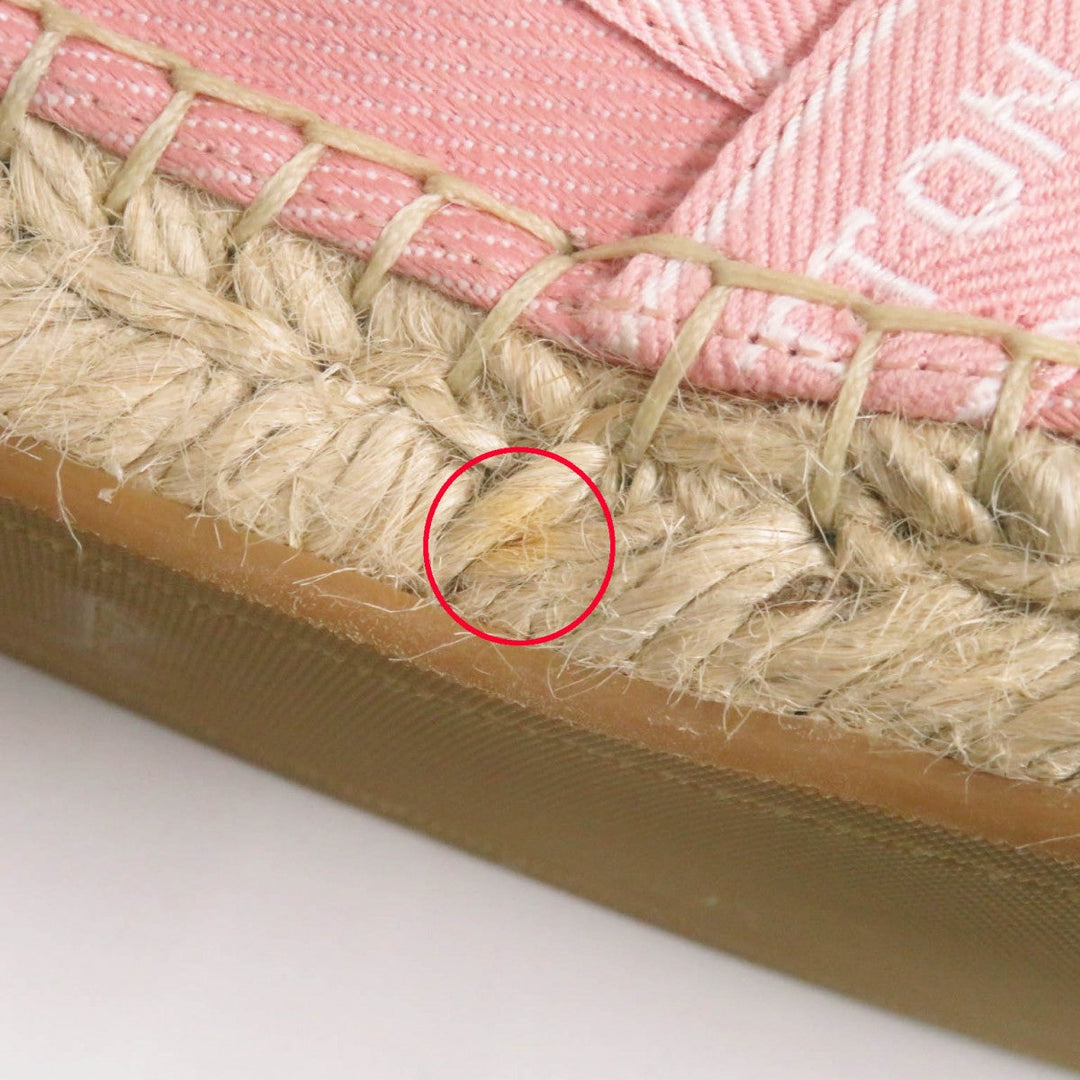LOUIS VUITTON Slip-on Canvas , Espadrilles pink Flat shoes Croisieur Line Tape logo Women 35 1/2 Used Authentic
