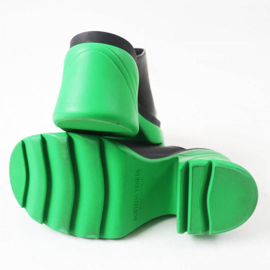 BOTTEGAVENETA Mule Main: Leather, Part: Rubber Black green FLASH Women 37 Used Authentic