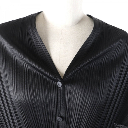 PLEATS PLEASE cardigan PP44-AD382 polyester black