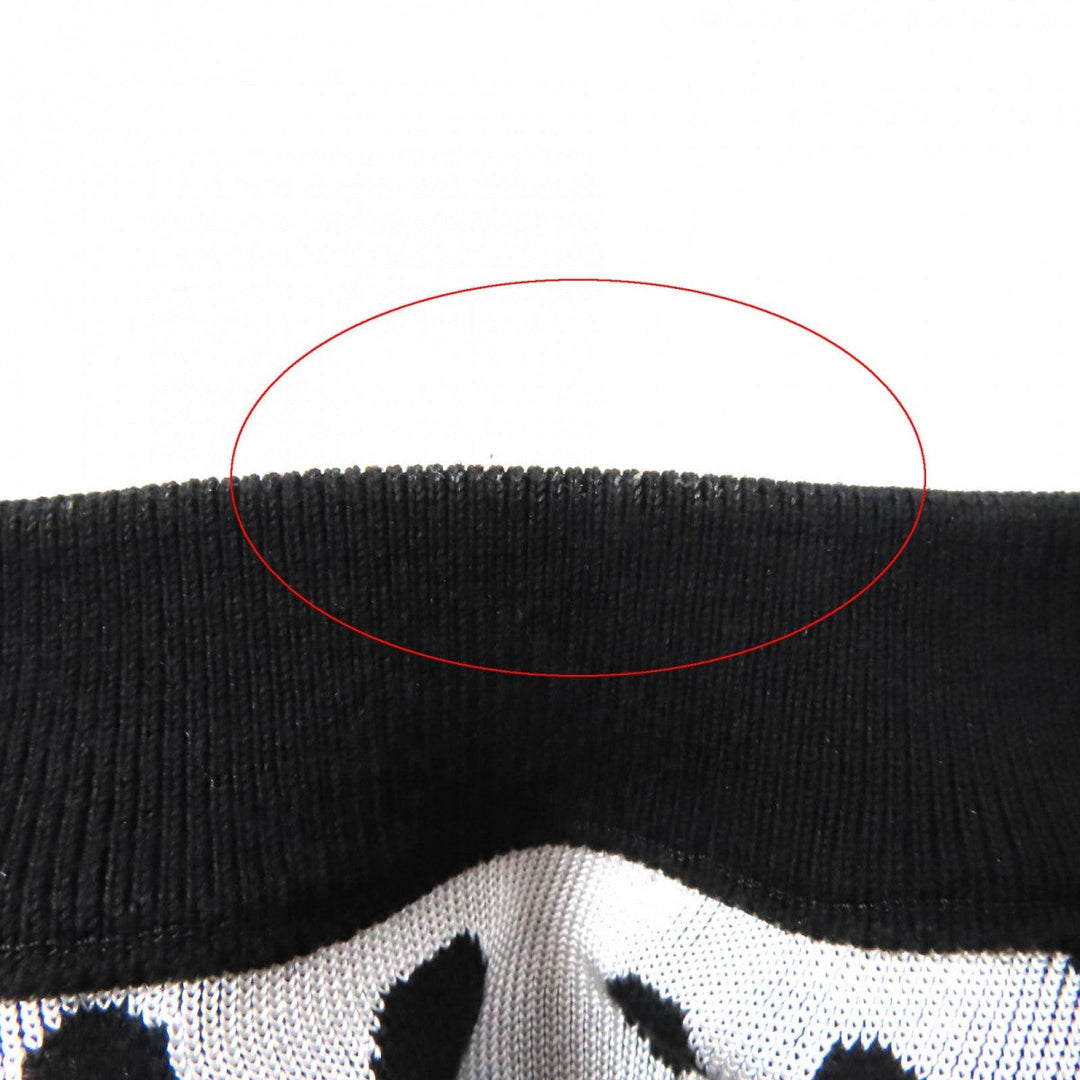 LOUIS VUITTON knit 1AB852 Main: 54% cotton, 39% silk, 5% nylon, 2% polyurethane Black White Women XS Used Authentic