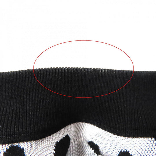 LOUIS VUITTON knit 1AB852 Main: 54% cotton, 39% silk, 5% nylon, 2% polyurethane Black White Women XS Used Authentic