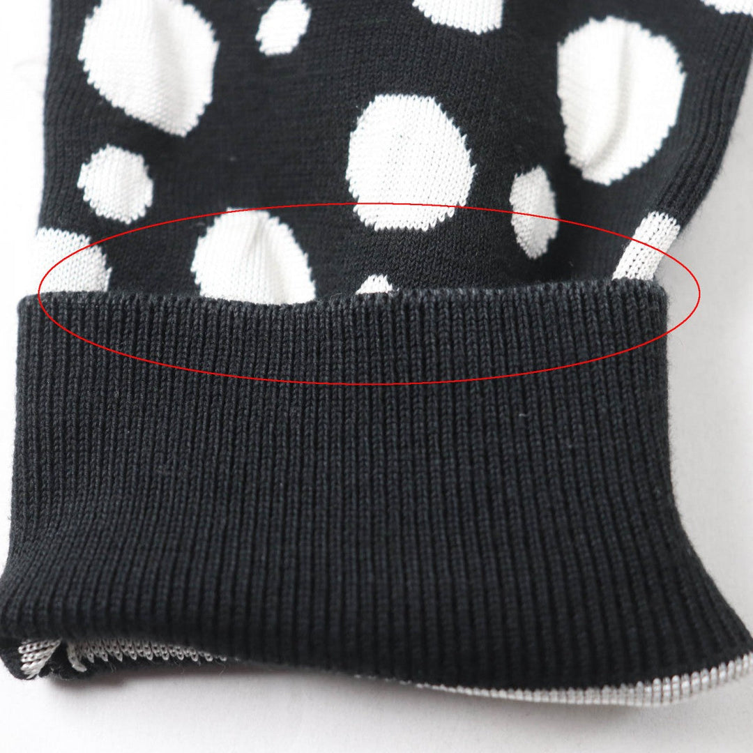 LOUIS VUITTON knit 1AB852 Main: 54% cotton, 39% silk, 5% nylon, 2% polyurethane Black White Women XS Used Authentic