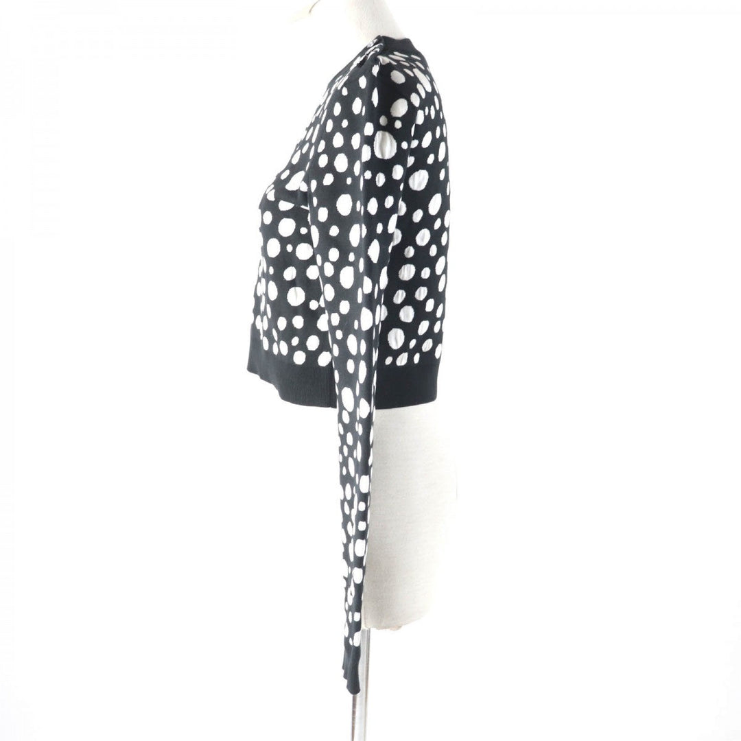 LOUIS VUITTON knit 1AB852 Main: 54% cotton, 39% silk, 5% nylon, 2% polyurethane Black White Women XS Used Authentic