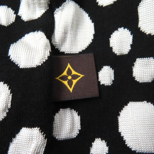 LOUIS VUITTON knit 1AB852 Main: 54% cotton, 39% silk, 5% nylon, 2% polyurethane Black White Women XS Used Authentic