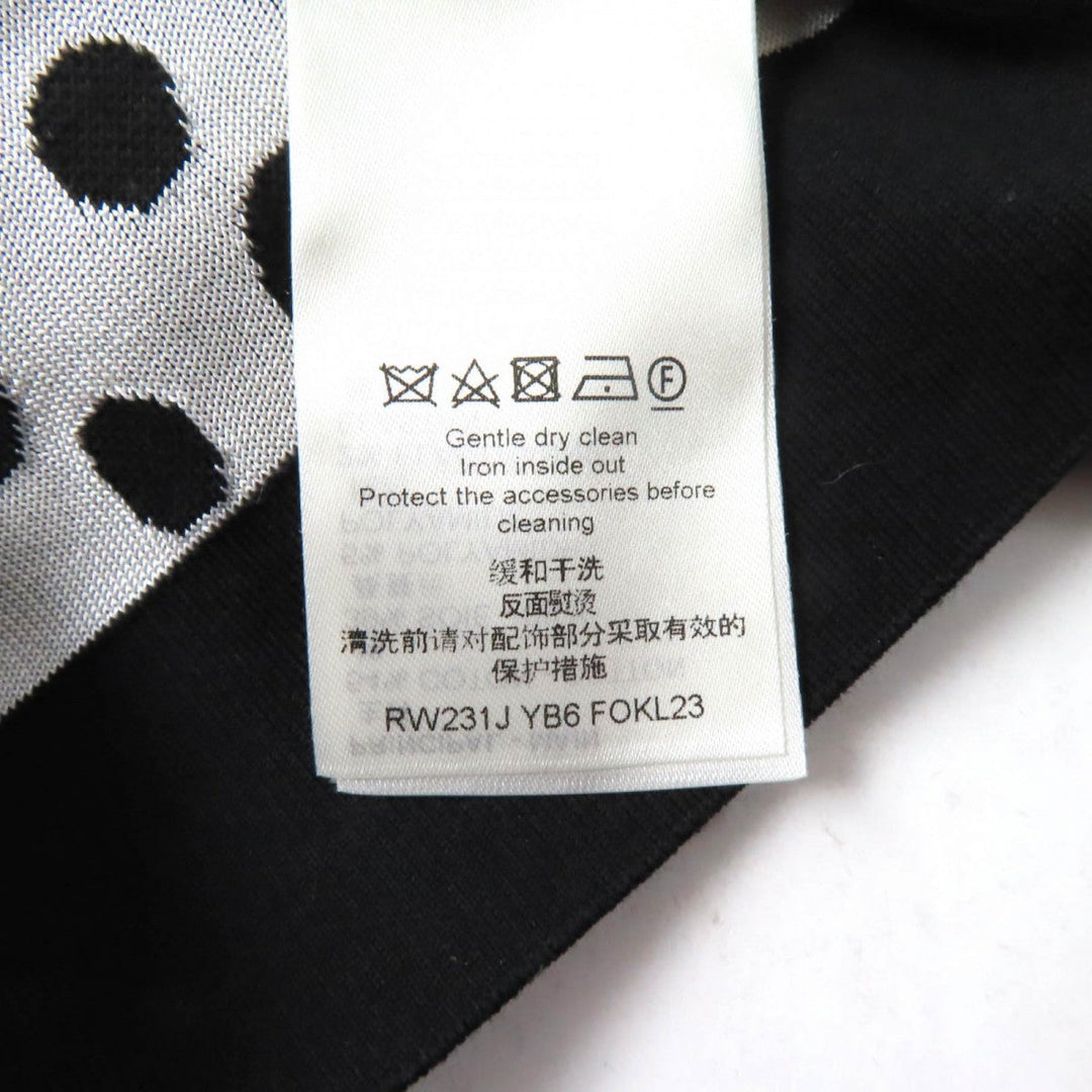 LOUIS VUITTON knit 1AB852 Main: 54% cotton, 39% silk, 5% nylon, 2% polyurethane Black White Women XS Used Authentic