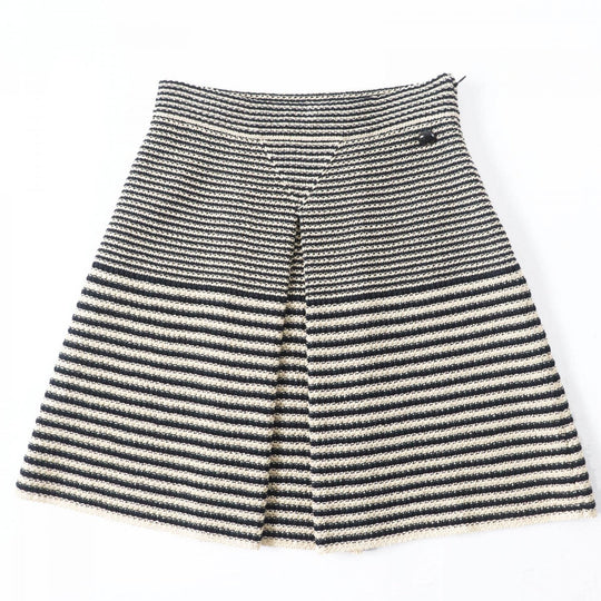 CHANEL Tweed skirt 15P P51250 Outer: 41% paper, Outer: 31% cotton, Outer: 28% silk, Lining: 86% silk, Lining: 14% elastane Black Ivory Women 34 Used Authentic