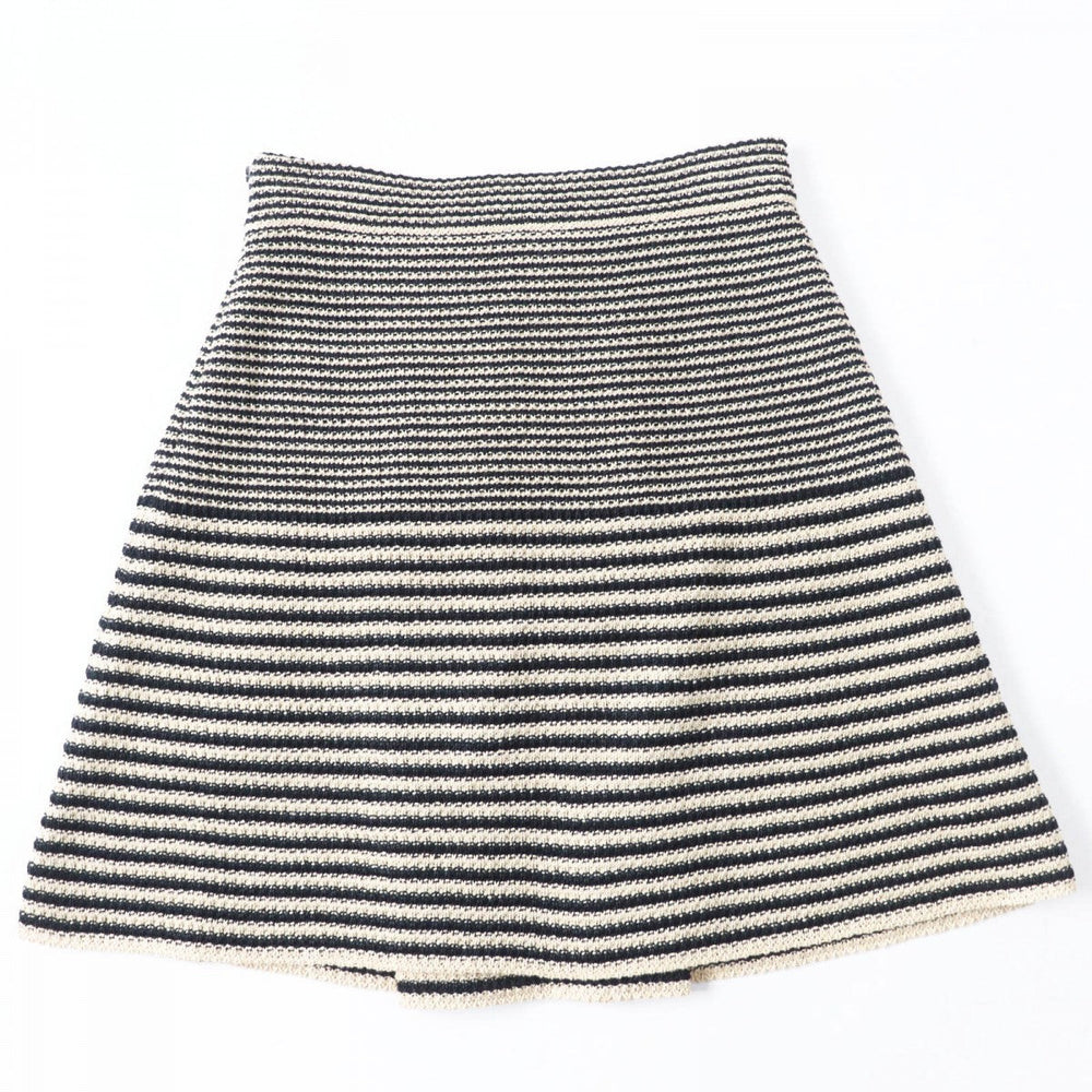 CHANEL Tweed skirt 15P P51250 Outer: 41% paper, Outer: 31% cotton, Outer: 28% silk, Lining: 86% silk, Lining: 14% elastane Black Ivory Women 34 Used Authentic