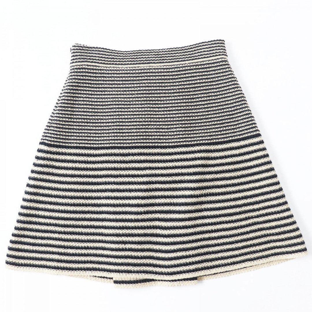 CHANEL Tweed skirt 15P P51250 Outer: 41% paper, Outer: 31% cotton, Outer: 28% silk, Lining: 86% silk, Lining: 14% elastane Black Ivory Women 34 Used Authentic