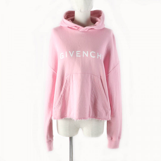 GIVENCHY Hoodie BWJ03M3YAC Main: 100% cotton pink Brand logo cropped hoodie Women XS Used Authentic