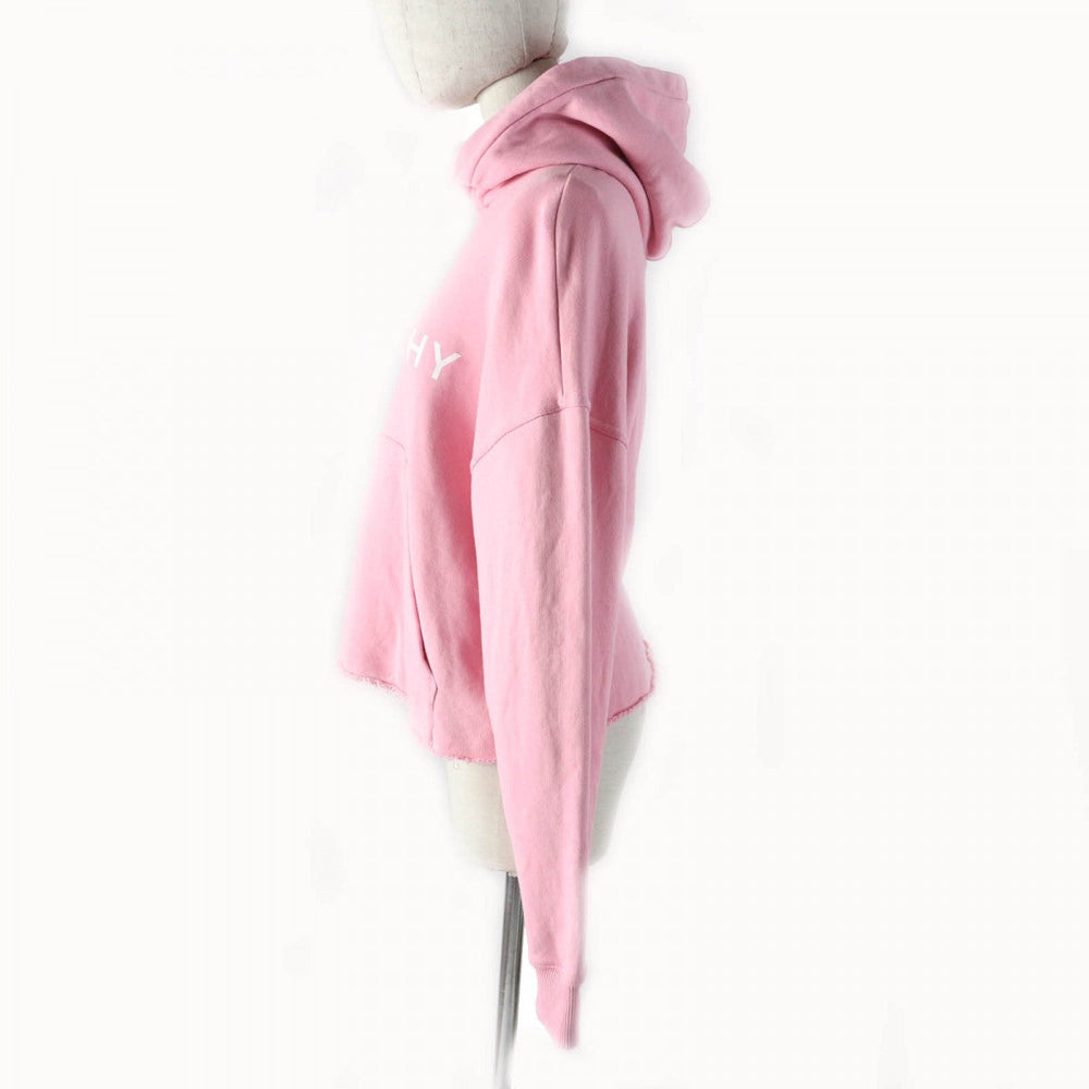 GIVENCHY Hoodie BWJ03M3YAC Main: 100% cotton pink Brand logo cropped hoodie Women XS Used Authentic