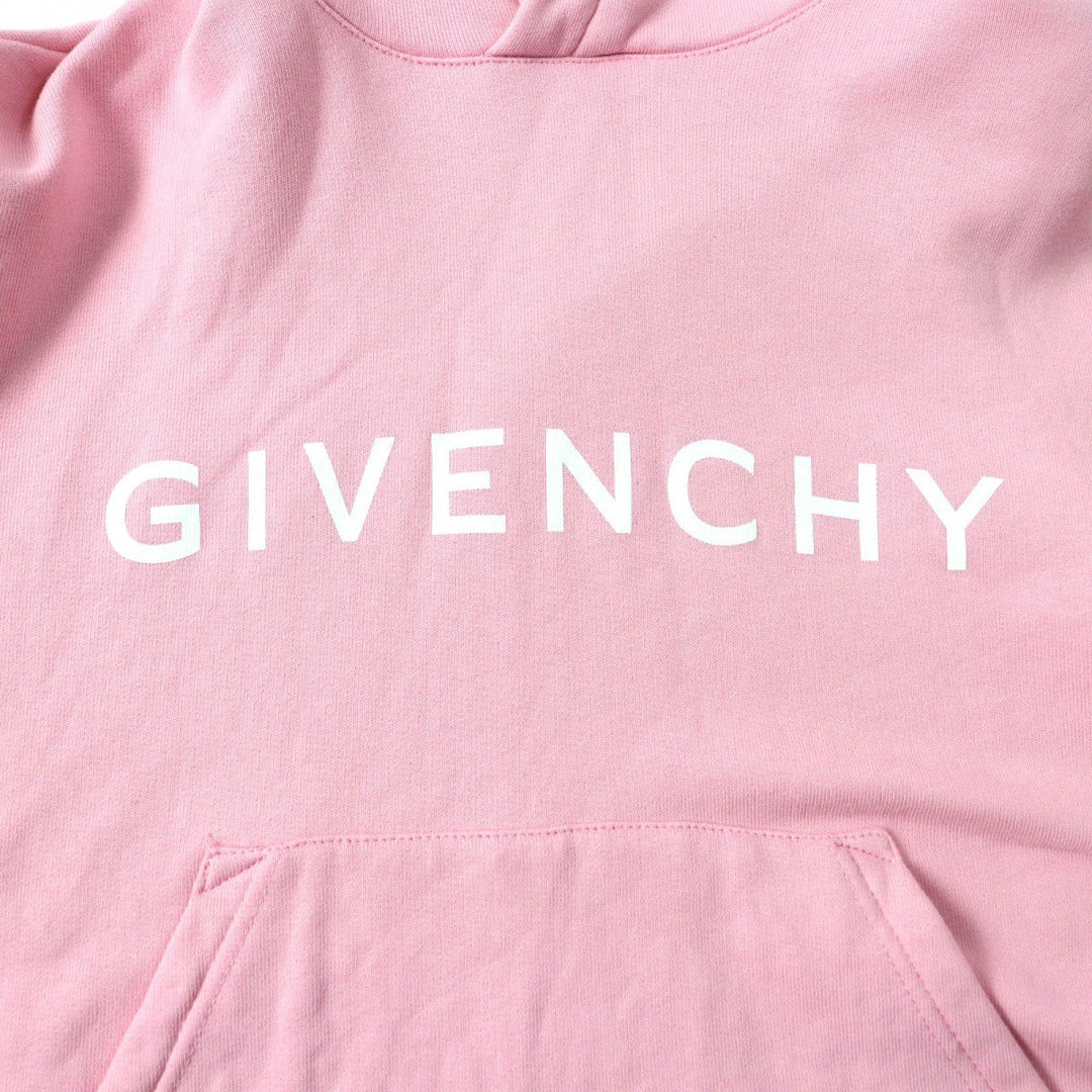 GIVENCHY Hoodie BWJ03M3YAC Main: 100% cotton pink Brand logo cropped hoodie Women XS Used Authentic