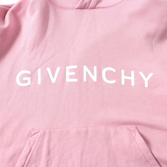 GIVENCHY Hoodie BWJ03M3YAC Main: 100% cotton pink Brand logo cropped hoodie Women XS Used Authentic
