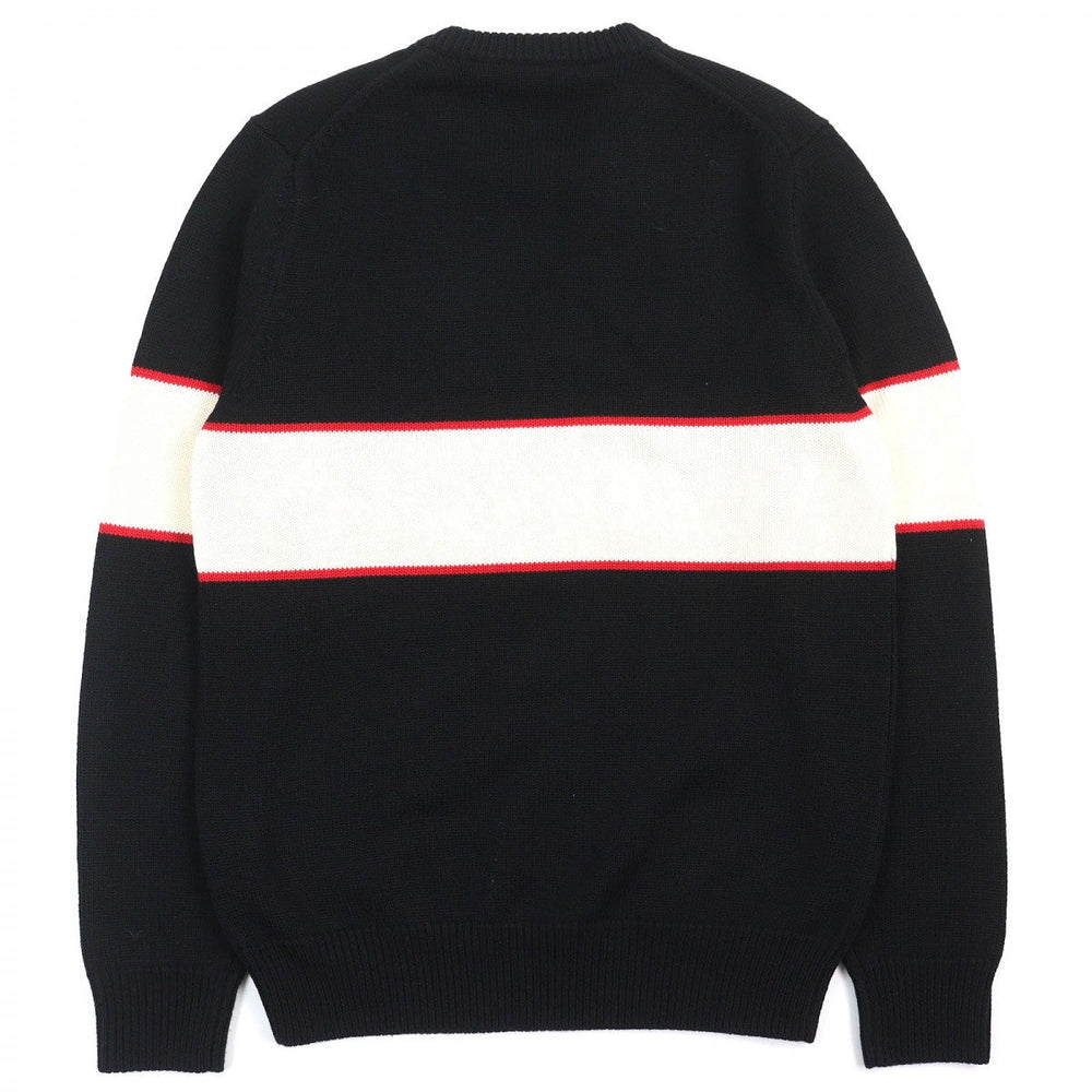 GIVENCHY knit BM900G400M Main: 100% wool Black Ivory Red Band Heavy Sweater mens S Used Authentic