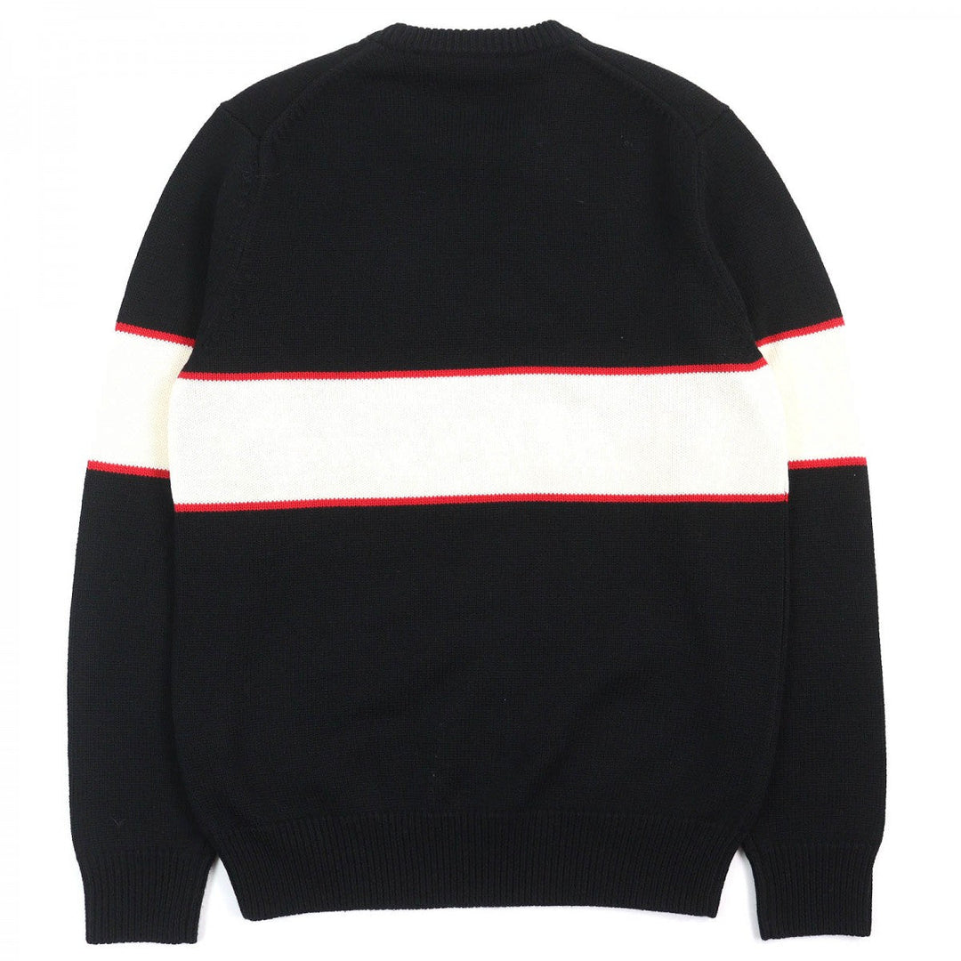 GIVENCHY knit BM900G400M Main: 100% wool Black Ivory Red Band Heavy Sweater mens S Used Authentic