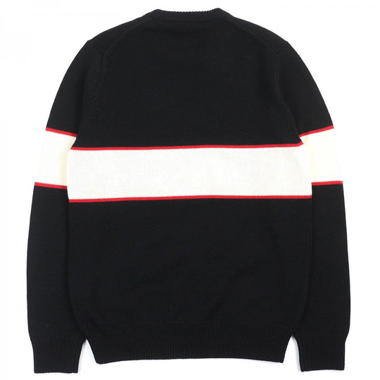 GIVENCHY knit BM900G400M Main: 100% wool Black Ivory Red Band Heavy Sweater mens S Used Authentic