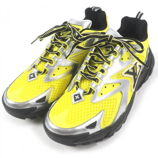 LOUIS VUITTON Low cut sneakers Main: Mesh, yellow LV Tatic Line mens 7 Used Authentic