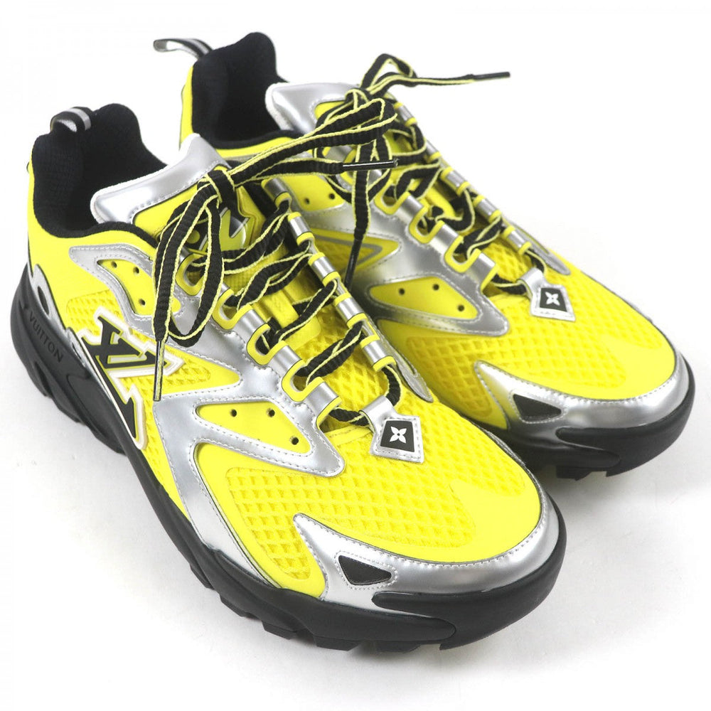 LOUIS VUITTON Low cut sneakers Main: Mesh, yellow LV Tatic Line mens 7 Used Authentic