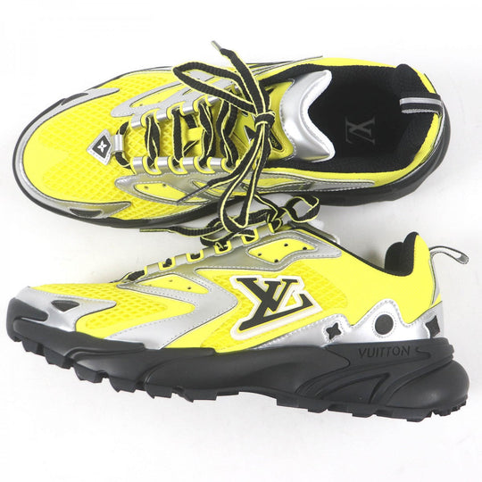 LOUIS VUITTON Low cut sneakers Main: Mesh, yellow LV Tatic Line mens 7 Used Authentic