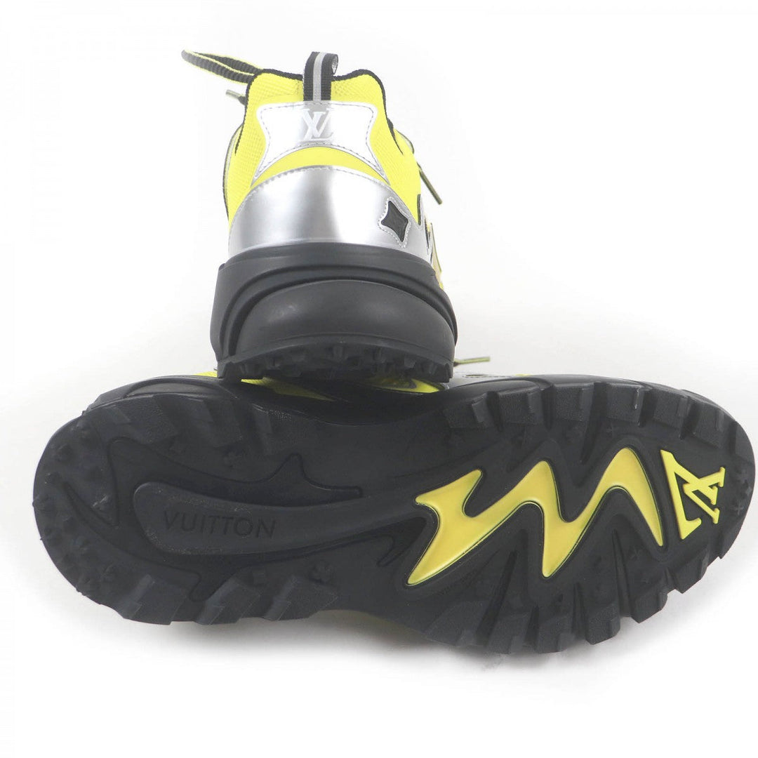 LOUIS VUITTON Low cut sneakers Main: Mesh, yellow LV Tatic Line mens 7 Used Authentic
