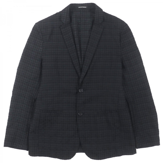 EMPORIO ARMANI tailored jacket Main: 78% wool, Main: 15% polyester, Main: 7% silk black mens 46 Used Authentic