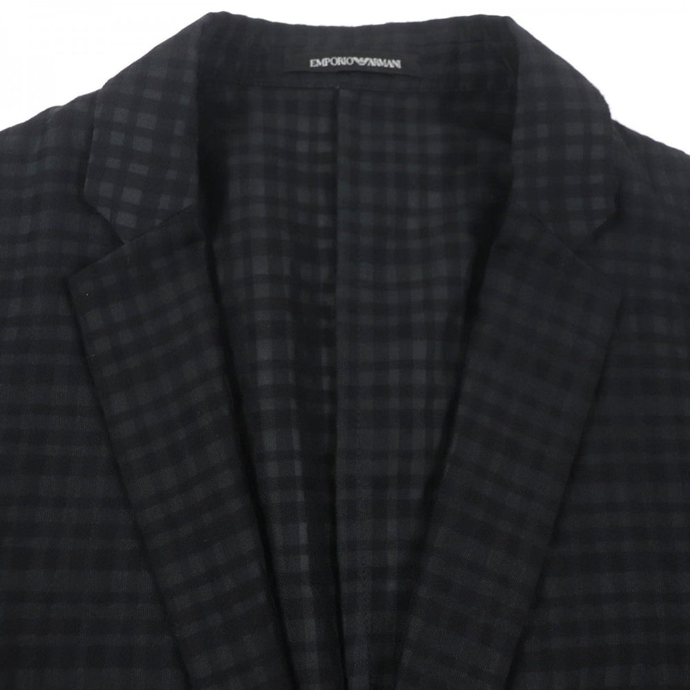 EMPORIO ARMANI tailored jacket Main: 78% wool, Main: 15% polyester, Main: 7% silk black mens 46 Used Authentic
