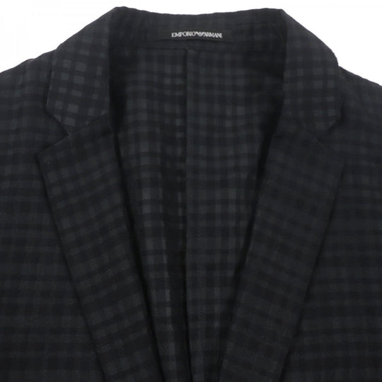 EMPORIO ARMANI tailored jacket Main: 78% wool, Main: 15% polyester, Main: 7% silk black mens 46 Used Authentic