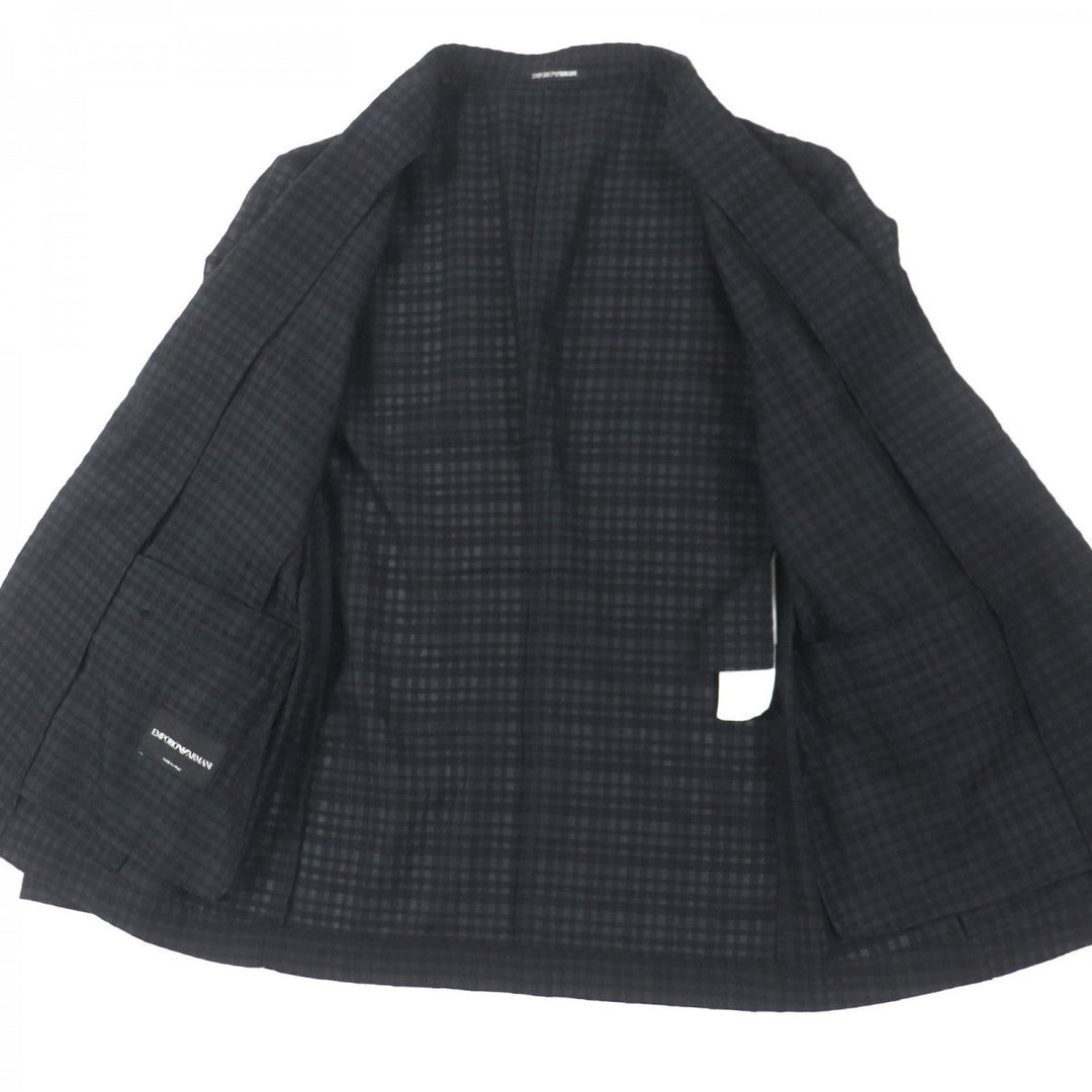 EMPORIO ARMANI tailored jacket Main: 78% wool, Main: 15% polyester, Main: 7% silk black mens 46 Used Authentic