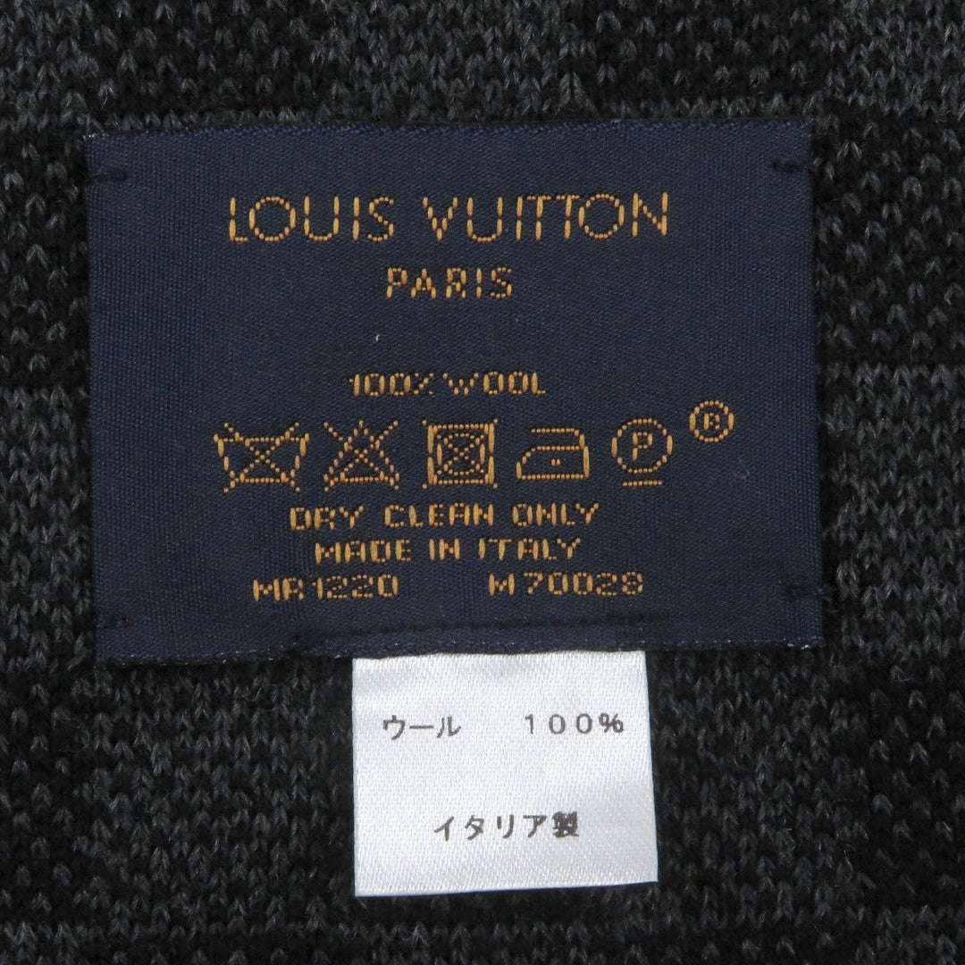 LOUIS VUITTON Scarf M70028 Main: 100% wool black mens Used Authentic