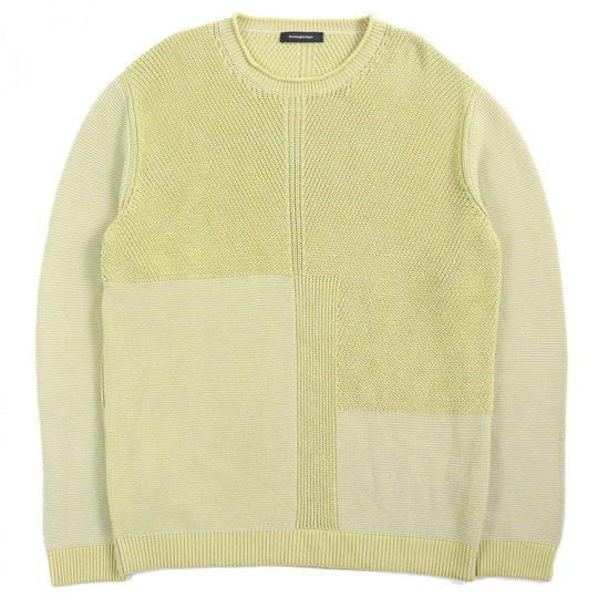 Ermenegildo Zegna knit UMC75 Main: 100% cotton Yellow green type mens 52 Used Authentic