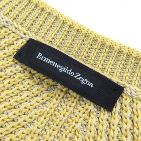 Ermenegildo Zegna knit UMC75 Main: 100% cotton Yellow green type mens 52 Used Authentic