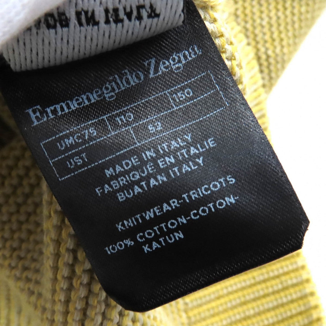 Ermenegildo Zegna knit UMC75 Main: 100% cotton Yellow green type mens 52 Used Authentic