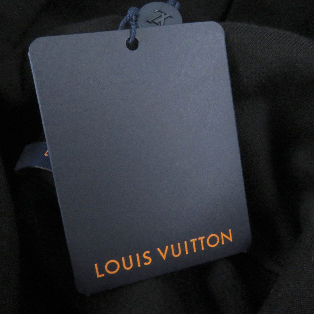 LOUIS VUITTON Hoodie Main: 100% cotton black mens M Used Authentic