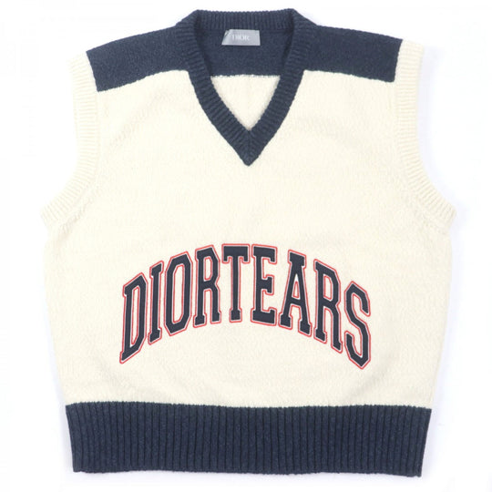 Dior Best 393M654AT657 Main: 45% wool, Main: 42% cotton, Main: 13% alpaca, Part: 100% polyester, Part: 100% rayon Ivory navy mens XXL Used Authentic