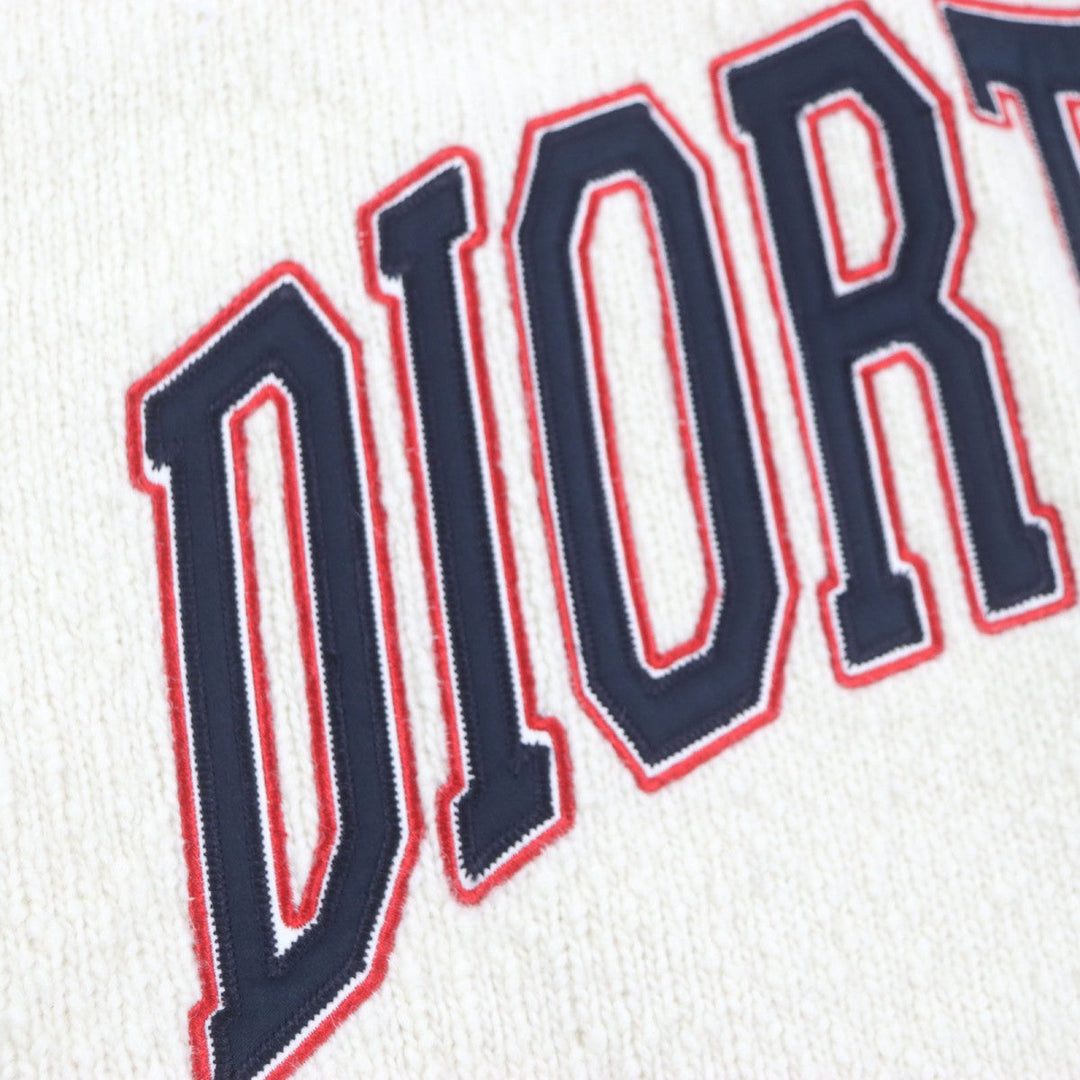 Dior Best 393M654AT657 Main: 45% wool, Main: 42% cotton, Main: 13% alpaca, Part: 100% polyester, Part: 100% rayon Ivory navy mens XXL Used Authentic