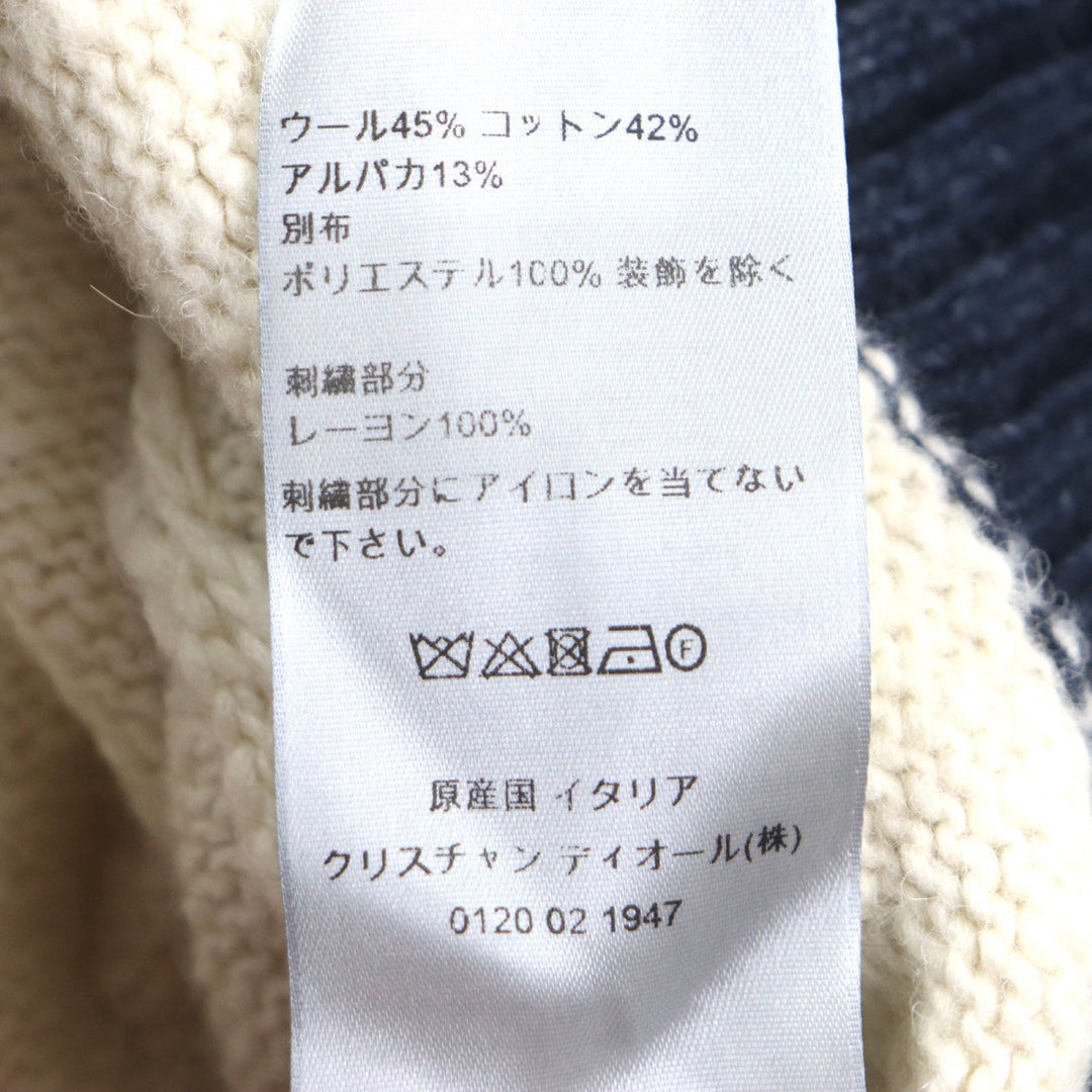 Dior Best 393M654AT657 Main: 45% wool, Main: 42% cotton, Main: 13% alpaca, Part: 100% polyester, Part: 100% rayon Ivory navy mens XXL Used Authentic