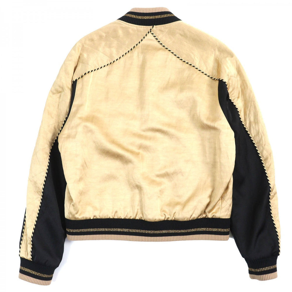 SAINT LAURENT PARIS Stajan 643883 Outer: 54% rayon, Outer: 46% linen, Part: 42% acrylic, Part: 42% wool, Part: 10% nylon, Filling: 100% polyester, Lining: 60% cupra, 40% cotton, Lining pocket: 100% cotton Gold black Teddy mens 46 Used Authentic