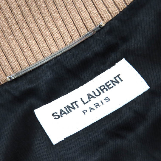 SAINT LAURENT PARIS Stajan 643883 Outer: 54% rayon, Outer: 46% linen, Part: 42% acrylic, Part: 42% wool, Part: 10% nylon, Filling: 100% polyester, Lining: 60% cupra, 40% cotton, Lining pocket: 100% cotton Gold black Teddy mens 46 Used Authentic