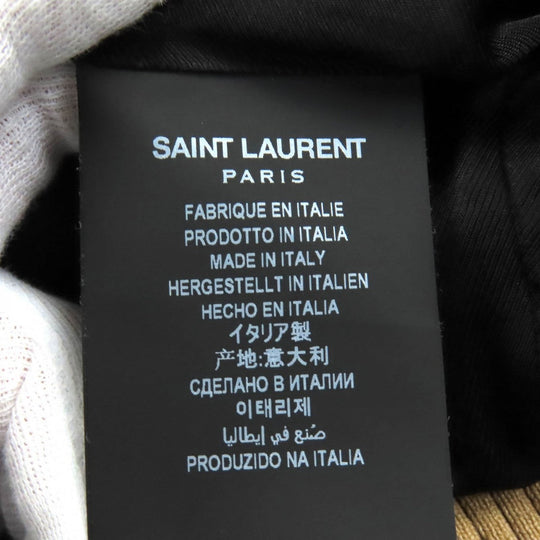 SAINT LAURENT PARIS Stajan 643883 Outer: 54% rayon, Outer: 46% linen, Part: 42% acrylic, Part: 42% wool, Part: 10% nylon, Filling: 100% polyester, Lining: 60% cupra, 40% cotton, Lining pocket: 100% cotton Gold black Teddy mens 46 Used Authentic