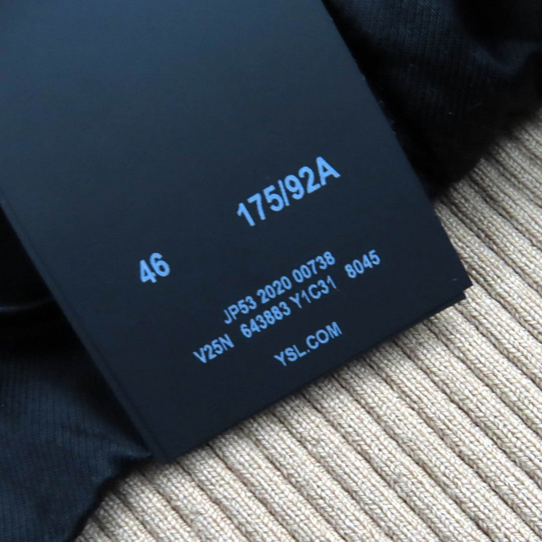 SAINT LAURENT PARIS Stajan 643883 Outer: 54% rayon, Outer: 46% linen, Part: 42% acrylic, Part: 42% wool, Part: 10% nylon, Filling: 100% polyester, Lining: 60% cupra, 40% cotton, Lining pocket: 100% cotton Gold black Teddy mens 46 Used Authentic