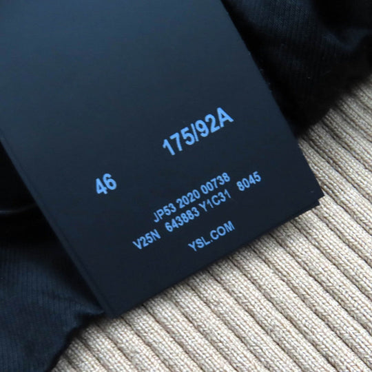 SAINT LAURENT PARIS Stajan 643883 Outer: 54% rayon, Outer: 46% linen, Part: 42% acrylic, Part: 42% wool, Part: 10% nylon, Filling: 100% polyester, Lining: 60% cupra, 40% cotton, Lining pocket: 100% cotton Gold black Teddy mens 46 Used Authentic