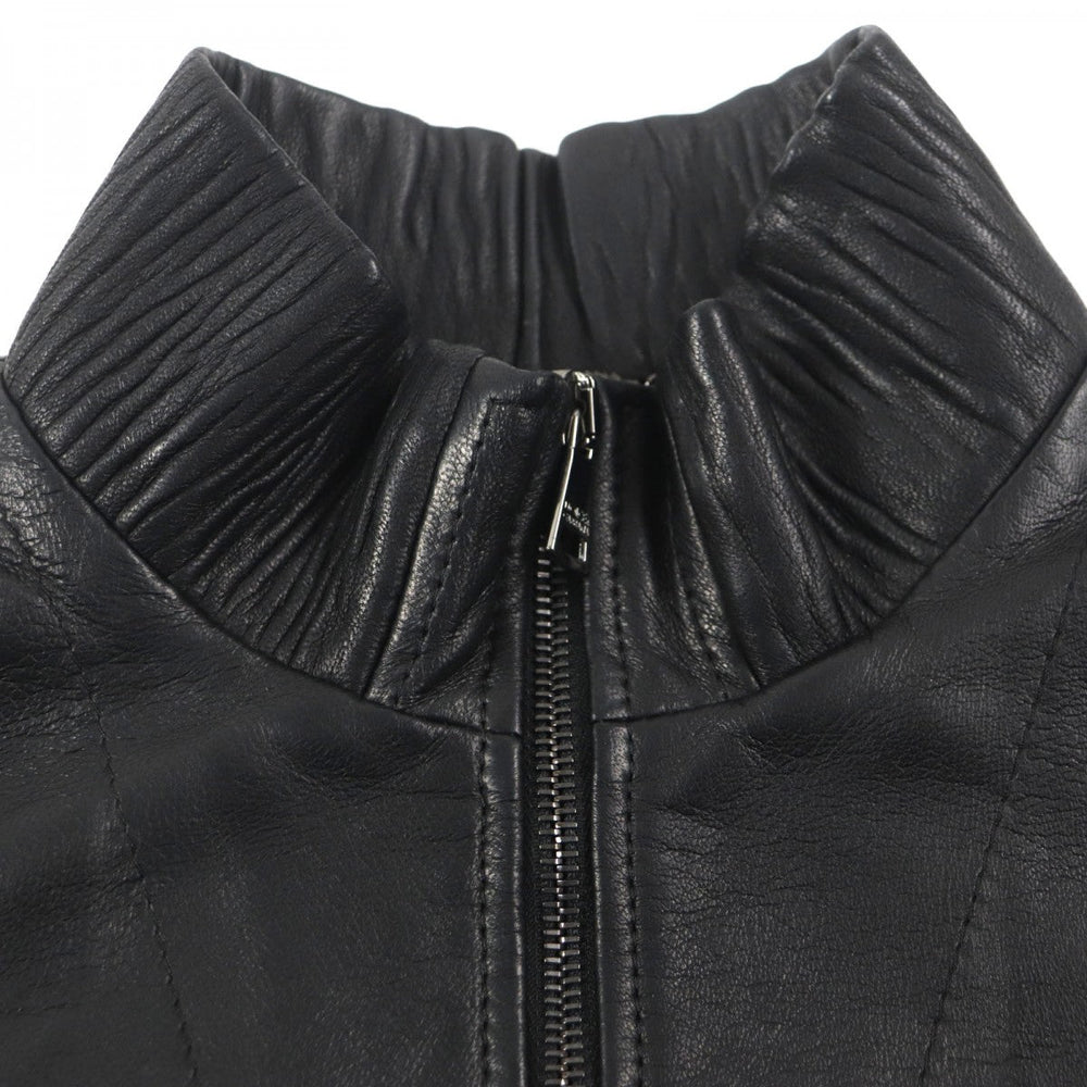 DOLCE&GABBANA Riders jacket Outer: 100% lamb leather, Lining: 100% viscose (rayon) black mens 44 Used Authentic