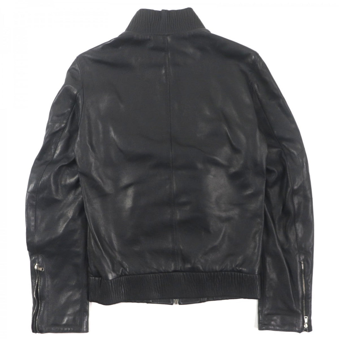DOLCE&GABBANA Riders jacket Outer: 100% lamb leather, Lining: 100% viscose (rayon) black mens 44 Used Authentic