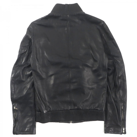 DOLCE&GABBANA Riders jacket Outer: 100% lamb leather, Lining: 100% viscose (rayon) black mens 44 Used Authentic